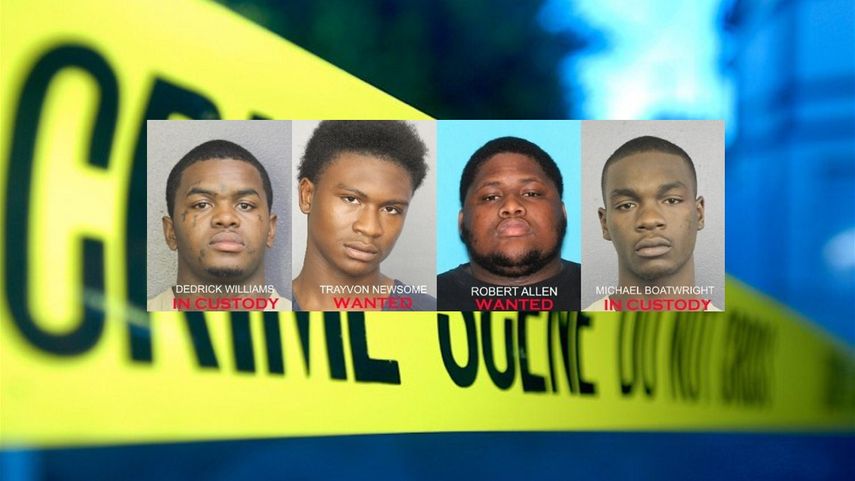 Dedrick Williams, Trayvon Newsome, Robert Allen&nbsp;y Michael Boatwright, acusados por el asesinato del rapero XXXTentacion.