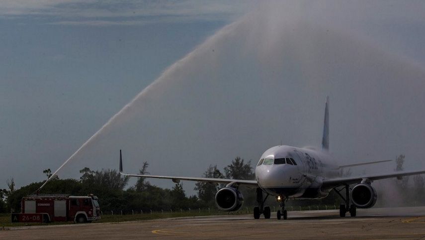 El vuelo que inauguró la nueva etapa de viajes regulares entre EEUU y Cuba.