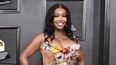 La cantante SZA llega a la 64 entrega del Grammy en Las Vegas el 3 de abril de 2022.