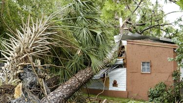 Una casa destruida por un árbol después que el huracán Charley pasara por la ciudad de Orlando en&nbsp;Florida, el sábado 14 de agosto de 2004.