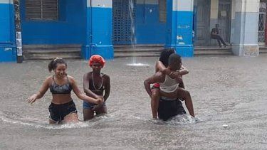 Inundación en La Habana por intensas lluvias.&nbsp;