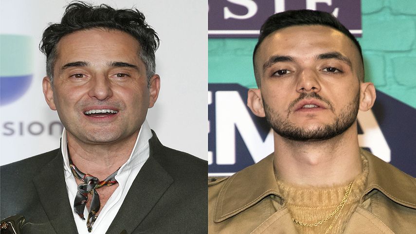 Jorge Drexler en la ceremonia de los Latin Grammy en Las Vegas el 15 de noviembre de 2018, a la izquierda, y C. Tangana en los Premios MTV a la Música Europea, en Londres, el 12 de noviembre de 2017.