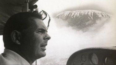 Patrick Hemingway en el volcán de Mount Kilimanjaro en Tanzania, en 1969.