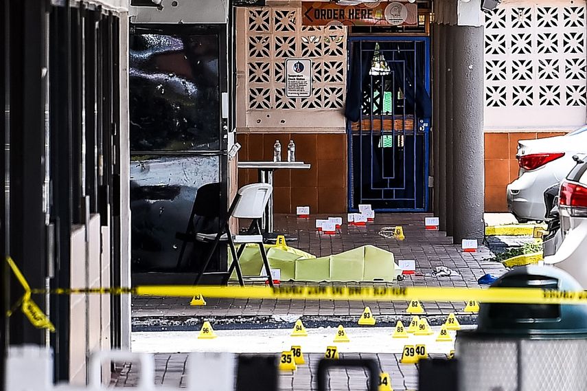 &nbsp;Dos personas murieron y al menos 20 resultaron heridas el domingo. cuando tres tiradores dispararon indiscriminadamente contra una multitud afuera de un concierto en Miami, Florida.&nbsp;