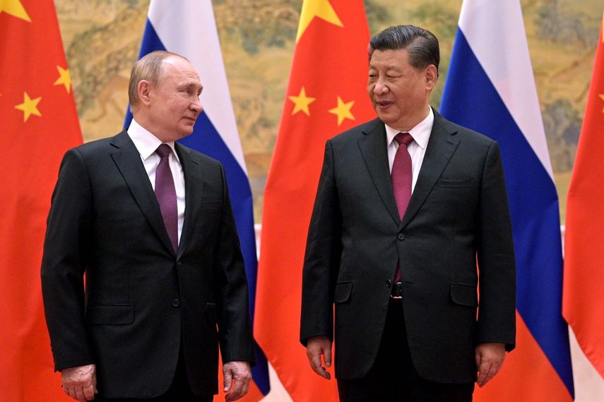 El presidente chino Xi Jinping y el presidente ruso Vladimir Putin en Pekín, el 4 de febrero del 2022.&nbsp;