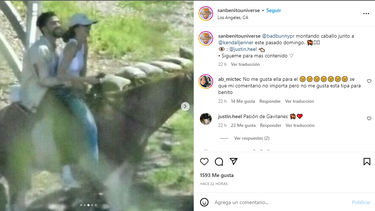 Kendall Jenner y Bad Bunny son vistos paseando a caballo.
