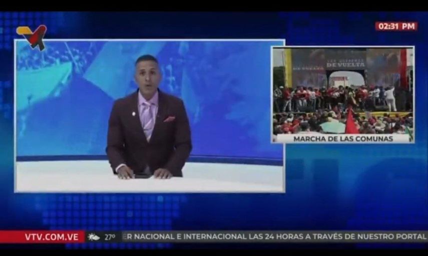 Presentador de la televisora oficialista de Venezuela VTV anuncia la venta de petróleo a Estados Unidos como una buena noticia&nbsp;
