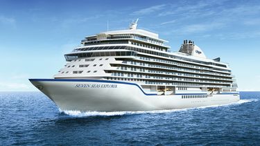 Harmony of the Seas ofrecerá tres toboganes de agua en varias cubiertas y uno de diez pisos de altura en la popa. (dpa)