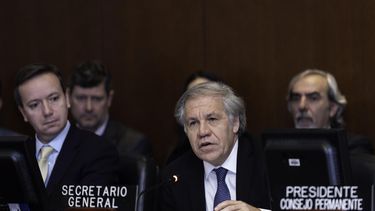 El secretario general de la OEA, Luis Almagro, durante una sesión extraordinaria del Consejo Permanente para dar seguimiento a la situación en Nicaragua.