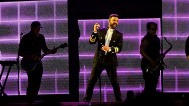 Ricky Martin actúa en concierto en Almería, España.