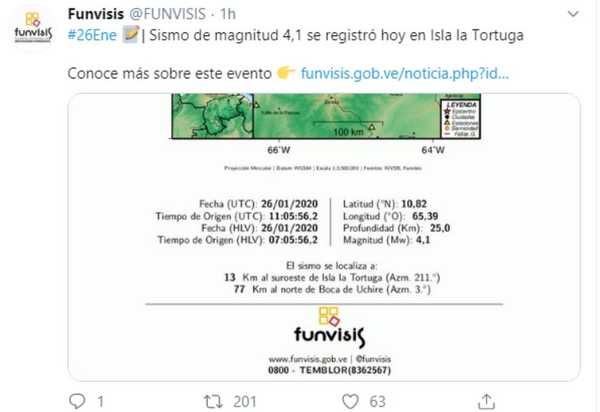 Captura del mensaje enviado por las redes sociales. 