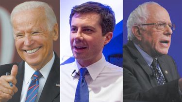 Joe Biden, Pete Buttigieg y Bernie Sanders