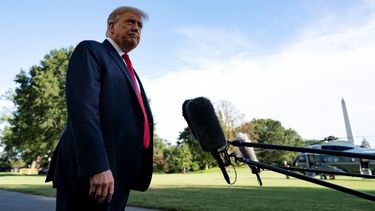 El presidente de Estados Unidos Donald Trump, en declaraciones a los medios de comunicaci&oacute;n antes&nbsp;de emprender un acto de campa&ntilde;a en Carolina del Norte.