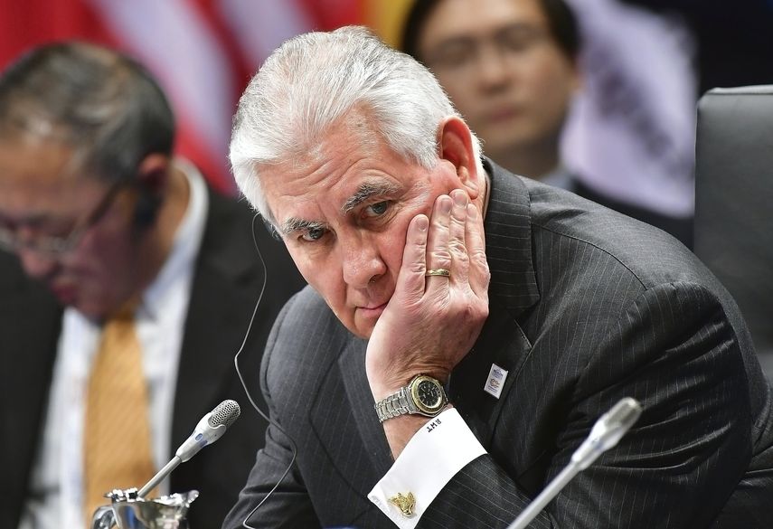 &nbsp;El secretario de Estado estadounidense, Rex Tillerson, asiste a una reunión de ministros de Exteriores del G20 en el World Conference Center de Bonn (WCCB), en&nbsp;Alemania.