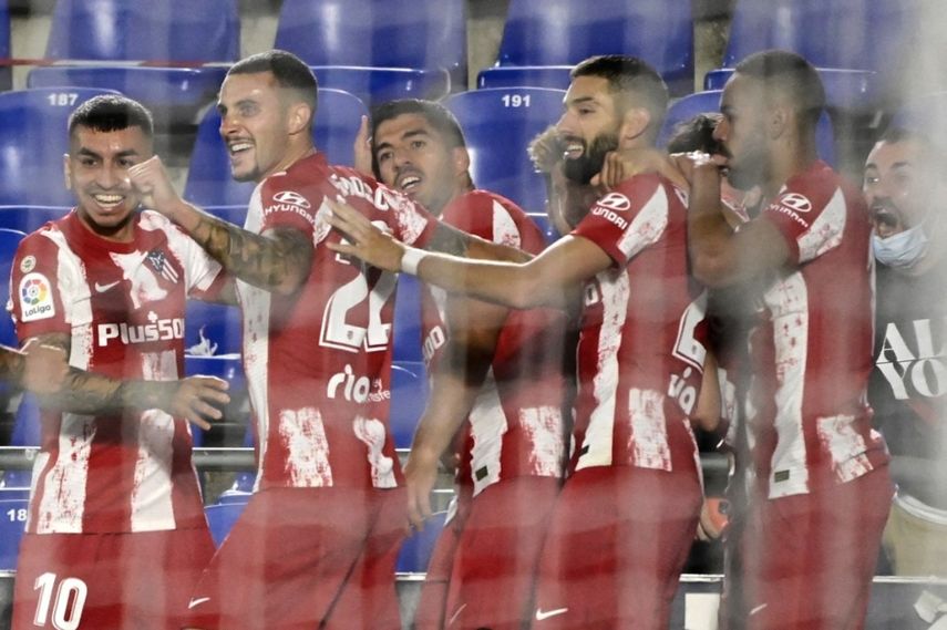 Jugadores del Atlético de Madrid durante la jornada de este sábado 25 de septiembre.