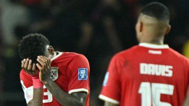 El defensa #23 de Panamá, Michael Murillo, reacciona después del partido de clasificación de la CONCACAF para la Copa Mundial de la FIFA 2026 entre Panamá y Guatemala en el Estadio Rommel Fernández Gutiérrez en la ciudad de Panamá el 8 de septiembre de 2025.&nbsp;