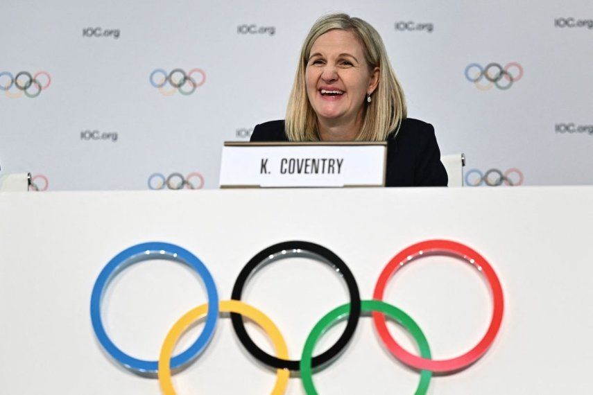 La nueva presidenta del Comité Olímpico Internacional, Kirsty Coventry, durante una conferencia de prensa, el 20 de marzo de 2025.