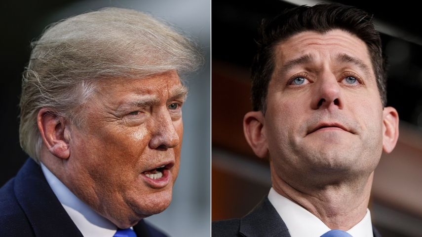 Donald Trump, presidente de los EEUU, y Paul Ryan, presidente de la Cámara de Representantes.
