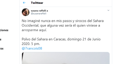 Captura de panatalla Twitter&nbsp;@susanaraffalli