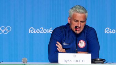 Ryan Lochte durante una rueda de prensa en Río 2016