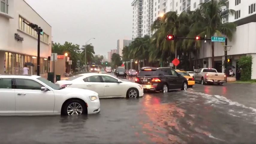 El sistema de drenaje de Miami Beach fue superado por el fuerte aguacero que cayó durante los primeros días de agosto.