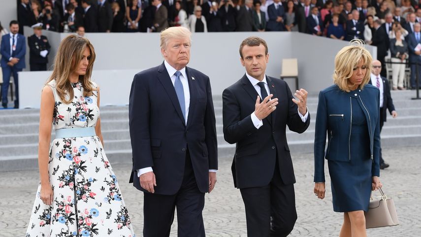 La presencia, a mi lado, del presidente Donald Trump y de su esposa es muestra de la amistad que une a las dos partes, dijo el presidente francés Emmanuel Macron en su discurso.