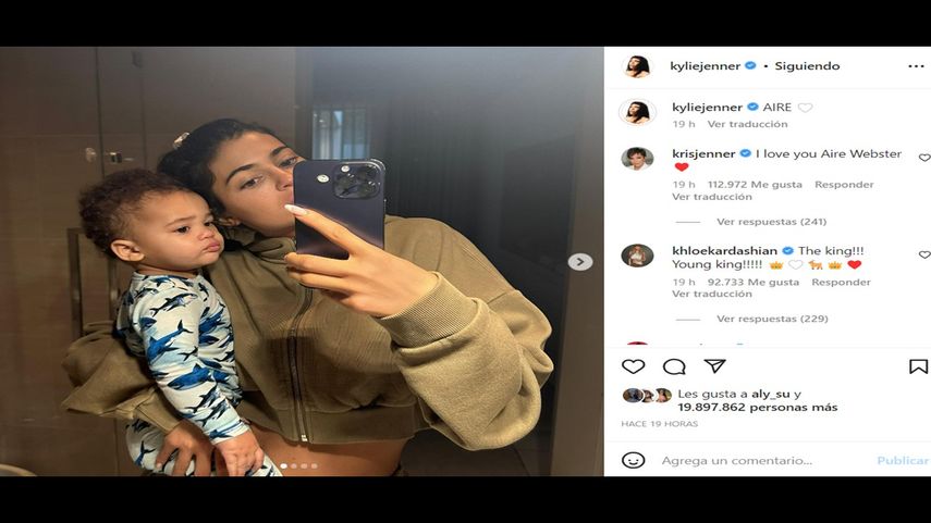 Kylie Jenner devela el rostro y nombre de su segundo hijo.