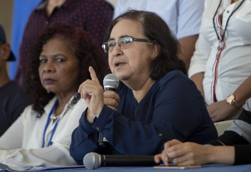 La miembro de la Alianza Cívica Azahálea Solís, vocera opositora en el proceso de negociación. 