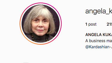 Captura de pantalla del perfil en Instagram de Angela Kukawski, mánager de celebridades, entre ellas las Kardashian. 