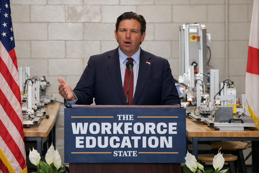 Ron DeSantis anuncia que Florida alcanza el primer lugar en educación laboral.&nbsp;
