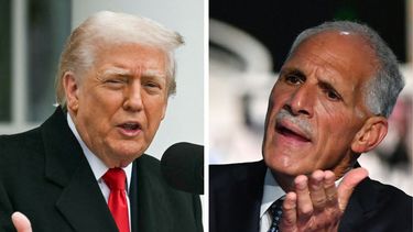 Esta combinación de imágenes de archivo, creada el 26 de noviembre de 2025, muestra al presidente estadounidense Donald Trump (izq.) hablando durante la ceremonia de indulto del pavo en el Jardín de las Rosas de la Casa Blanca en Washington, D.C., el 25 de noviembre de 2025, y al candidato presidencial hondureño y empresario Nasry Asfura, del Partido Nacional, pronunciando un discurso durante la presentación de su plan de gobierno en Tegucigalpa el 11 de noviembre de 2025.&nbsp;