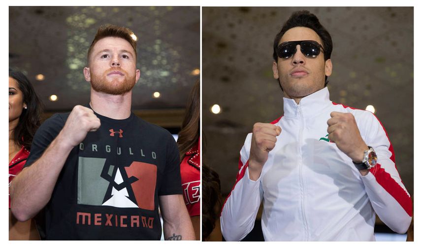 Canelo (izquierda) y Chávez Jr. (derecha) esperan dar un espectáculo en el T-mobile Arena de Las Vegas.&nbsp;