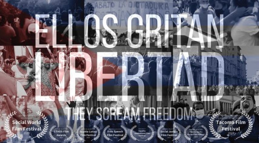 Póster del documental They Scream Freedom (Ellos gritan libertad).