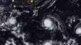 Imagen de archivo de la cadena de tormentas tropicales formada en 2017.