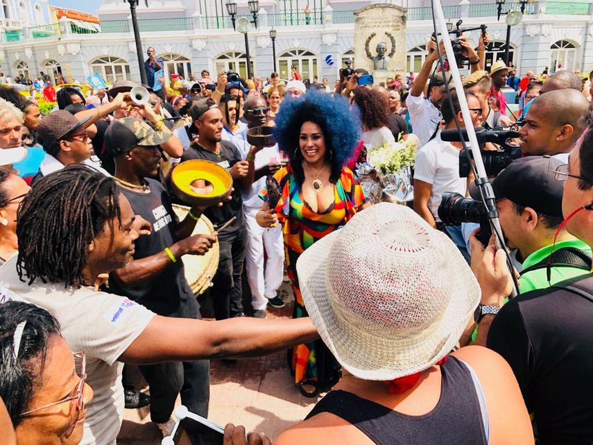 La cantante Aymée Nuviola en visita Santiago de Cuba.&nbsp;