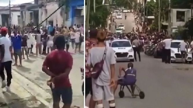 Protestas en diferentes puntos de La Habana.
