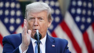 El presidente Donald Trump durante una conferencia de prensa en la Casa Blanca, el 15 de abril de 2020.