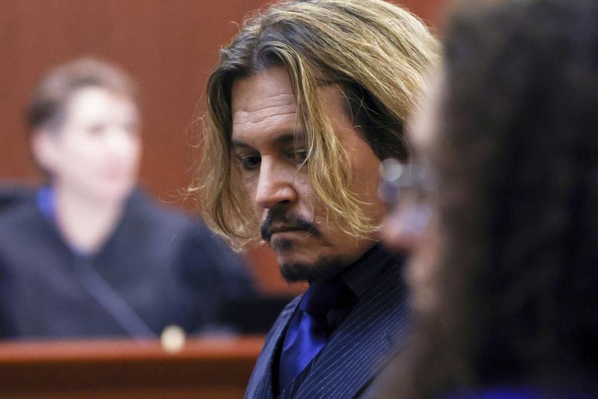 El actor Johnny Depp en el Tribunal de Circuito del Condado de Fairfax, en Fairfax, Virginia, el miércoles 13 de abril de 2022.&nbsp;