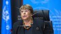 Michelle Bachelet, alta comisionada de Naciones Unidas para los Derechos Humanos, habla en conferencia de prensa en la sede europea de Naciones Unidas en Ginebra, Suiza, el 9 de diciembre de 2020. 