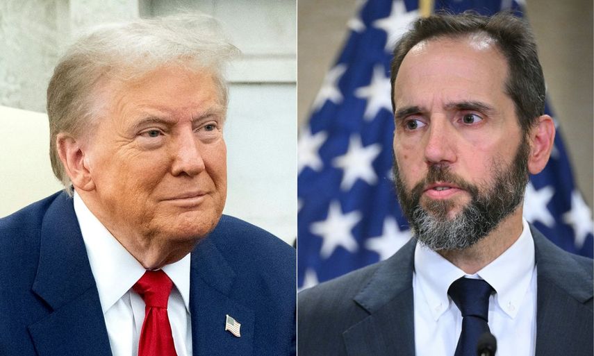 Foto creada en la que aparecen el presidente de Estados Unidos Donald J. Trump y el exfiscal especial Jack Smith.