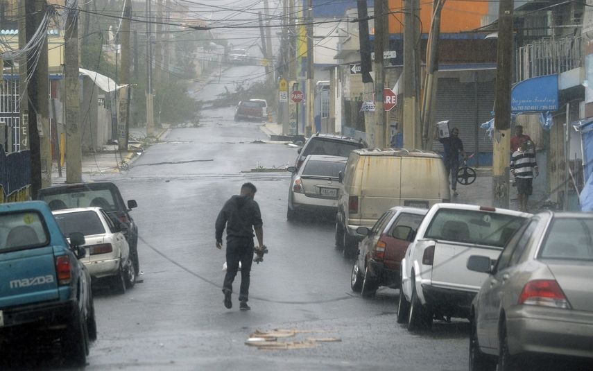Vista de una calle tras el paso del&nbsp;huracán&nbsp;María &nbsp;en San Juan (Puerto&nbsp;Rico).&nbsp;