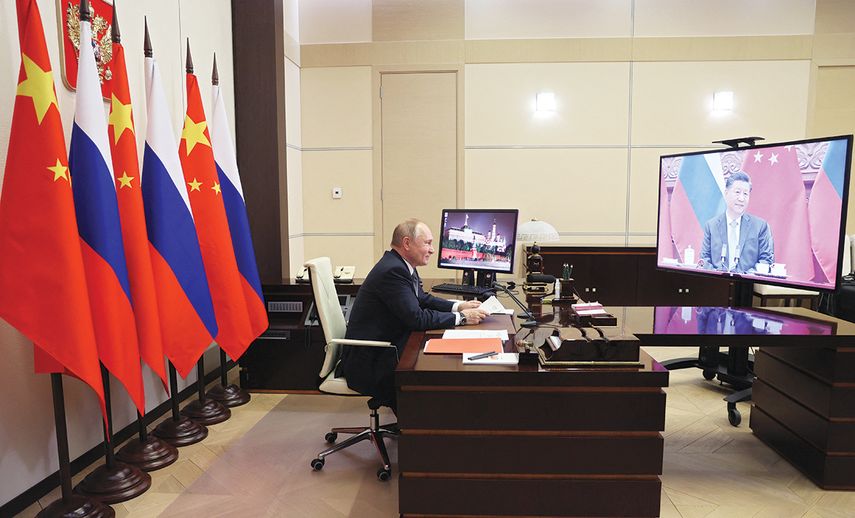 El gobernante ruso, Vladimir Putin, mantiene una&nbsp;reunión mediante video llamada con su homólogo&nbsp;chino, Xi Jinping.