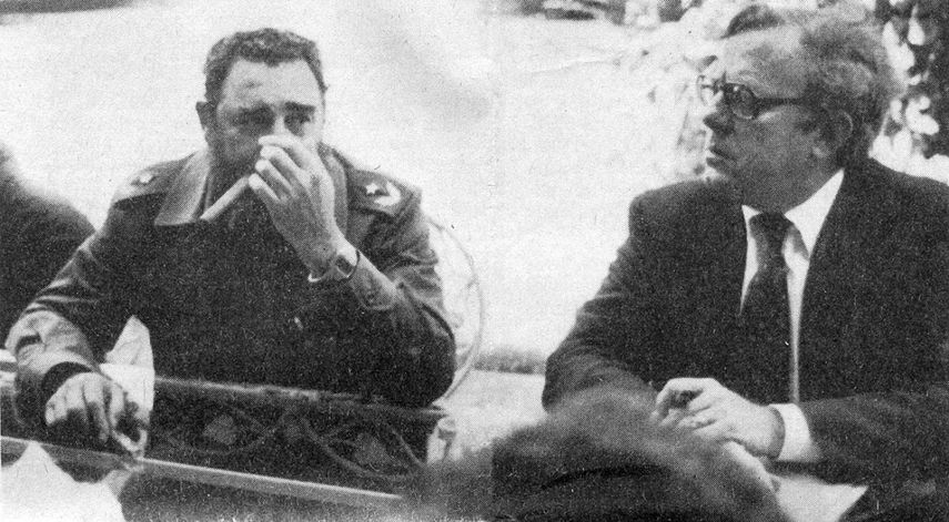 Fidel Castro y el banquero judío-cubano Bernardo Benes, en octubre de 1978.