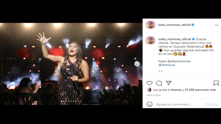 La cantante española India Martínez.