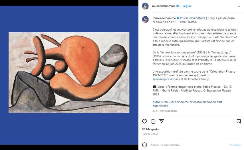 Museo del Hombre de París inaugura exposición sobre el vínculo entre la obra de Picasso y el arte prehistórico.