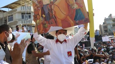 Pedro Castillo el 26ABR21 en Chiclayo, Perú.&nbsp;