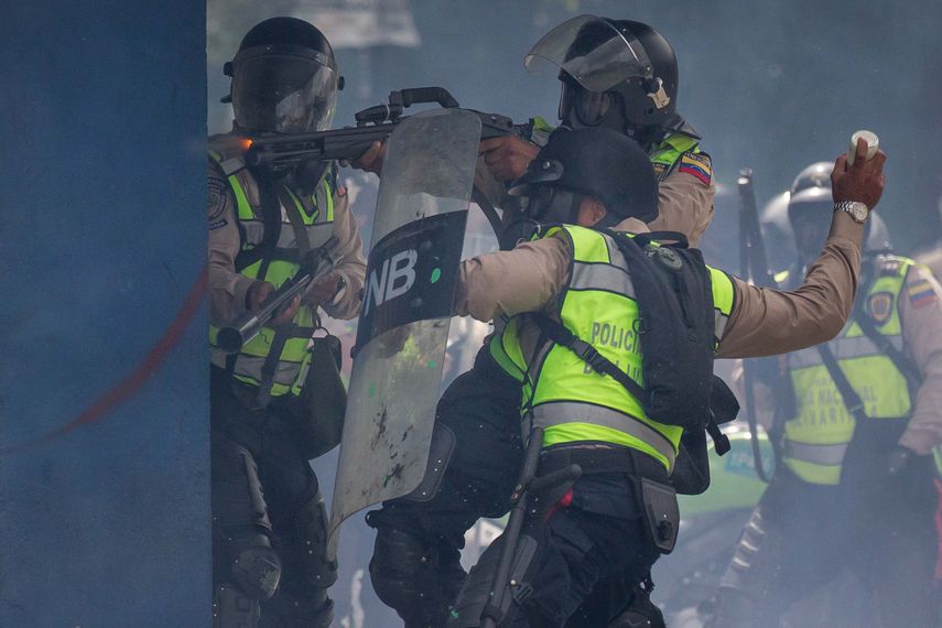 Miembros de la Policía Nacional Bolivariana.