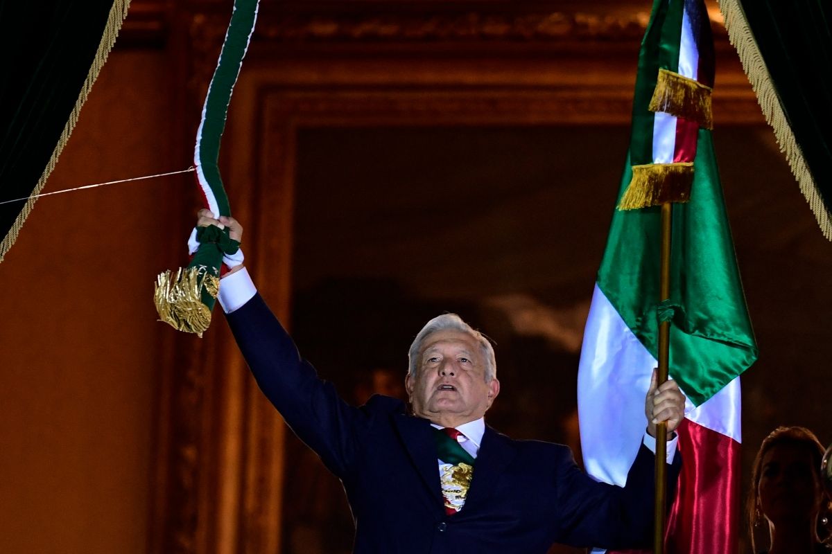 El presidente de México Andrés Manuel López Obrador en los actos de celebración por la Independencia del país. El presidente de México Andrés Manuel López Obrador en los actos de celebración por la Independencia del país.