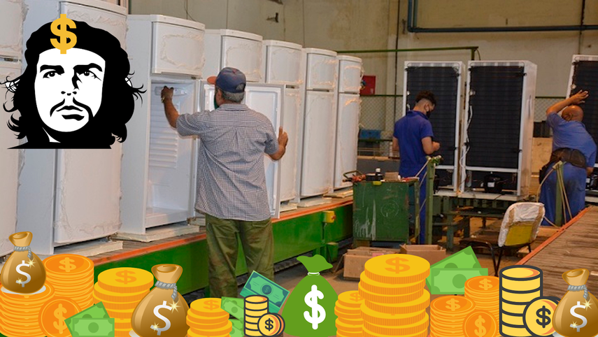 Refrigeradores fabricados en la Industria Nacional Productora de Utensilios Domésticos (INPUD) Primero de Mayo de Villa Clara, Cuba.