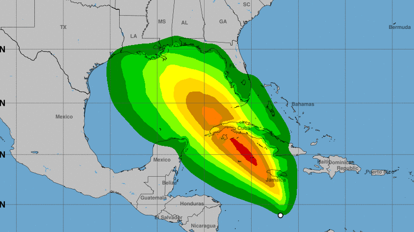 Trayectoria prevista del que sería el huracán Rafael